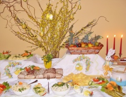 Hotel Mazurska Chata Wielkanocny stół